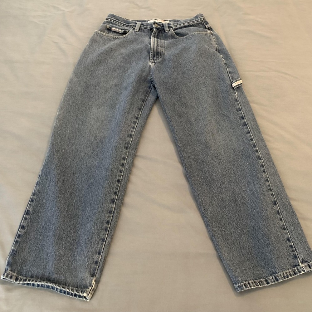 Raw Edge Carpenter Jeans Mens 32x30‎ Blue Wash Relaxed Straight Denim Skater